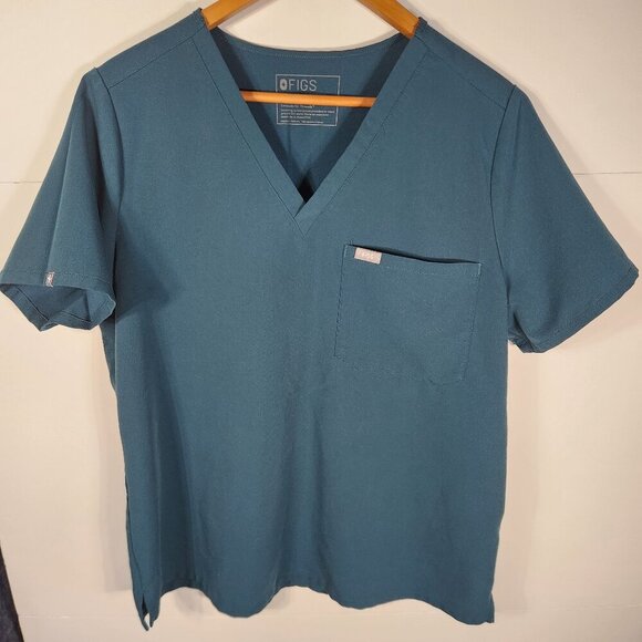 Figs Tops - Figs Catarina Jade Blue One Pocket Scrub Top Woman's XL